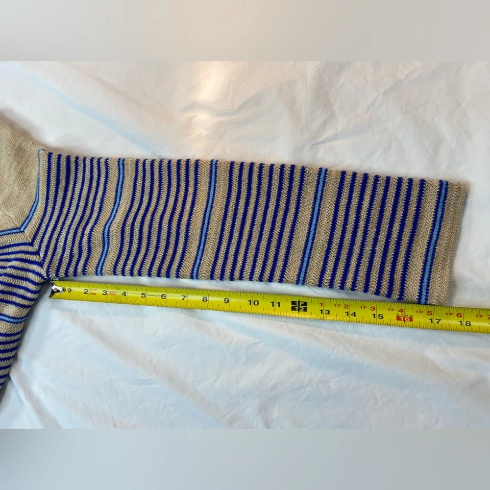 CHANEL Striped Metallic Knit Cardigan from 2019 Cruise La Pausa Size 48 - Picture 7 of 12